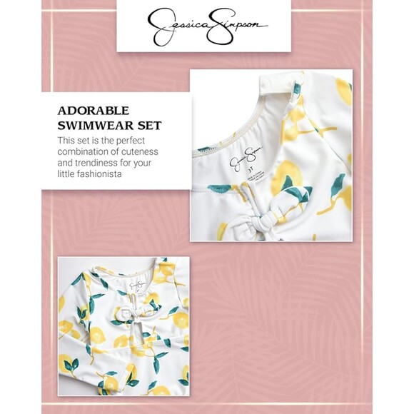 Jessica Simpson Floral Rashguard, Headband & Sunglasses Set Baby SZ 24M:NWT - Picture 6 of 9